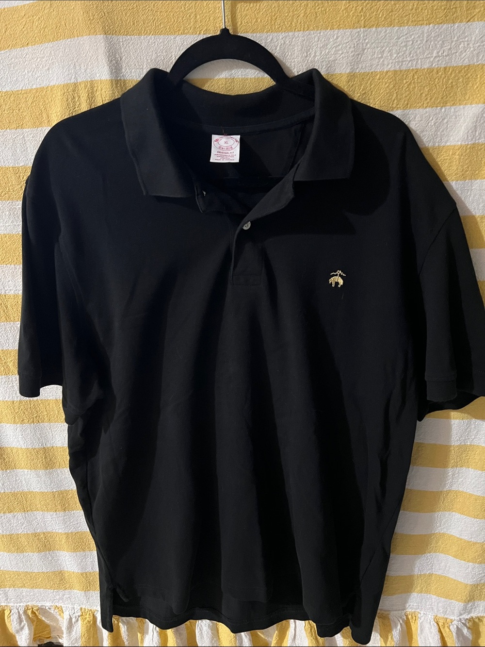Brooks Brothers Black Polo with Gold Logo